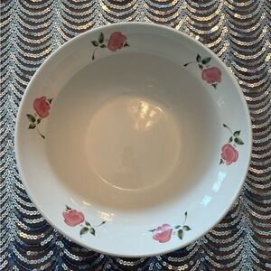 Vintage Gibson Floral Ceramic Bowl with Pink Roses